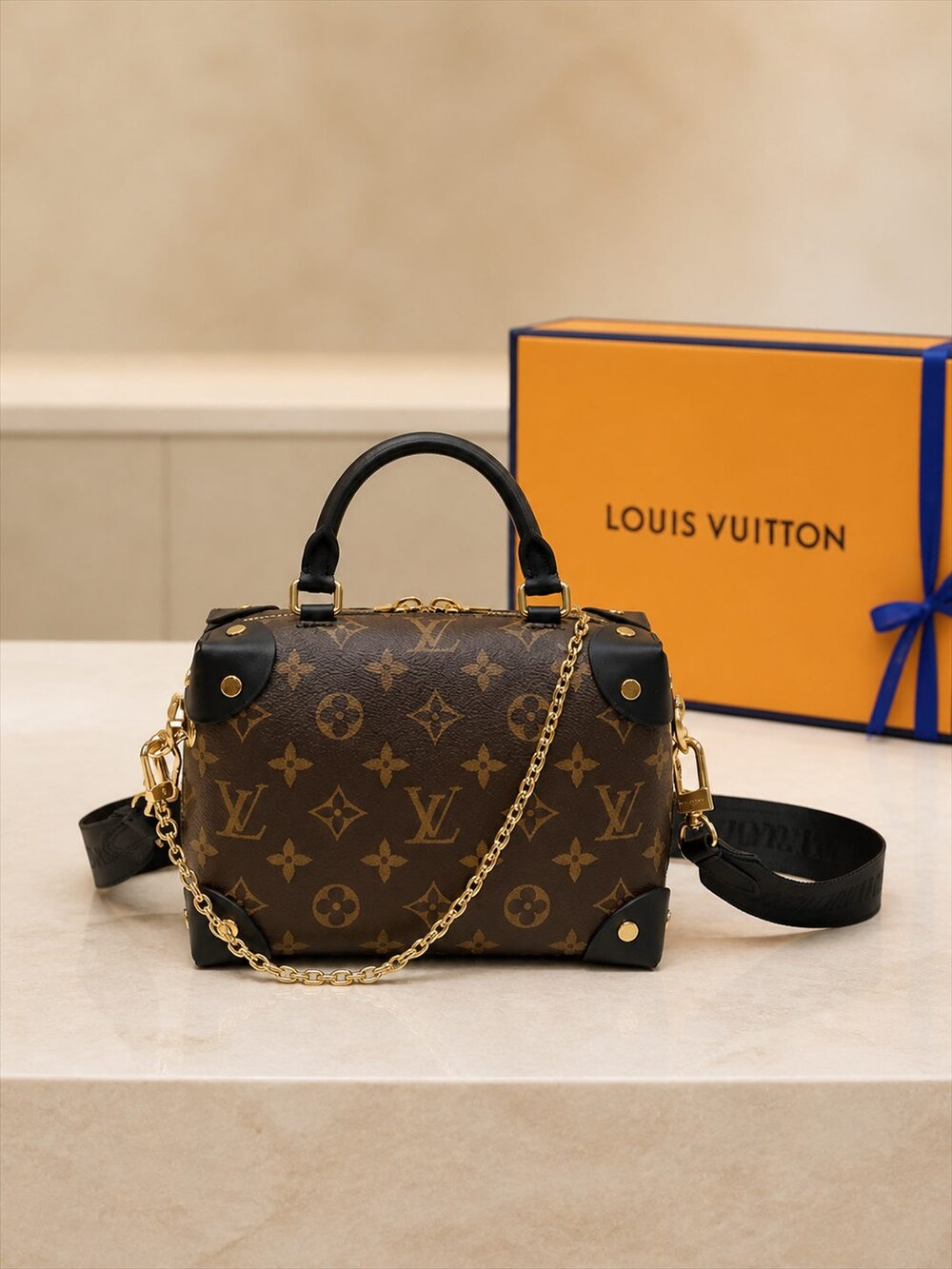 Louis Vuitton Petite Malle Souple Monogram Canvas Handle Bag - Picture 3 of 9